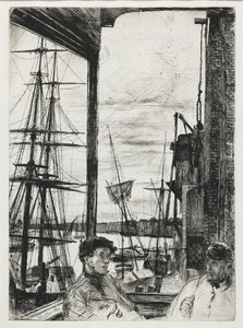 Rotherhithe från "Sexton etsningar av scener på Themsen och andra ämnen" av James Abbott McNeill Whistler
