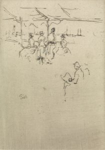 Ryde Pier, from a set of twelve etchings entitled The Naval Review, 1887  av James Abbott McNeill Whistler