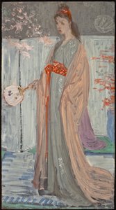 Sketch for Rose and Silver: The Princess of the Porcelain Country, 1863-64 (olja på träfiberskiva) av James Abbott McNeill Whistler