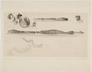 Skisser på kustmätningsplattan av James Abbott McNeill Whistler