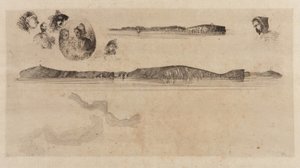 Skisser på kustmätningsplattan, 1854. av James Abbott McNeill Whistler