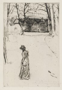 Speke Hall, No. 1, 1870 (etsning och spets på papper) av James Abbott McNeill Whistler