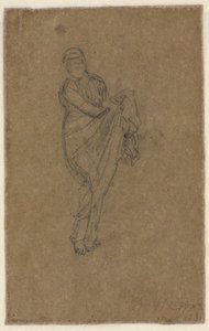 Stående kvinna som håller upp sin klänning verso, ca. 1872. av James Abbott McNeill Whistler