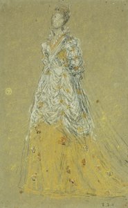 Studie för "Symphony in Flesh Color and Pink" av James Abbott McNeill Whistler