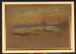 Solnedgång; rött och guld-Salute av James Abbott McNeill Whistler