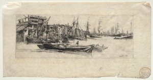 Thames Warehouse, 1859. av James Abbott McNeill Whistler