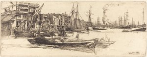Thames Warehouses, 1859. av James Abbott McNeill Whistler
