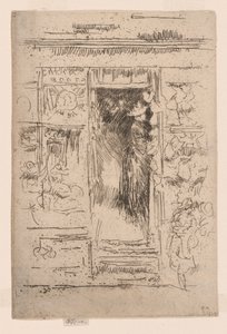 The Bonnet-Shop, ca 1884-86 (etsning; bläck på papper) av James Abbott McNeill Whistler