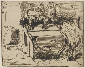 The Dog on the Kennel, 1858 (etsning på papper) av James Abbott McNeill Whistler