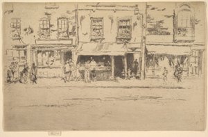 Fiskaffären, upptagen Chelsea Fish Shop, Chelsea, 1886-87. av James Abbott McNeill Whistler