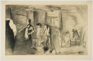 Smedjan ur Sexton etsningar av scener vid Themsen och andra motiv av James Abbott McNeill Whistler