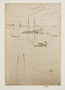 Den lilla lagunen, från de tolv etsningarna, även känd som den första Venediguppsättningen av James Abbott McNeill Whistler