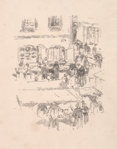 Marknaden, Vitre, 1893. av James Abbott McNeill Whistler