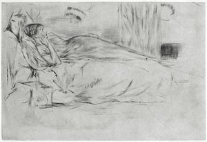 Modellen, Liggande, c1864 1904. av James Abbott McNeill Whistler