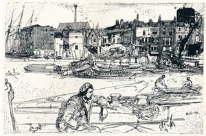 The Pool of London, 1859, 1904 av James Abbott McNeill Whistler