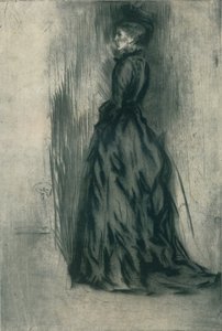 Sammetsklänningen Frances Leyland, c1873, 1904 av James Abbott McNeill Whistler