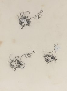 Three Whistler Butterflies (krita och kinesisk vit på litografiskt överföringspapper) av James Abbott McNeill Whistler