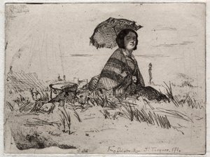 Tolv etsningar från naturen: En Plein Soleil, 1858. av James Abbott McNeill Whistler