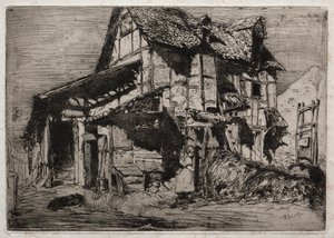 Tolv etsningar från naturen: The Unsafe Tenement, 1858. av James Abbott McNeill Whistler