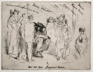 Tolv etsningar från naturen: Titelsida - Delauney Sketching, 1858. av James Abbott McNeill Whistler
