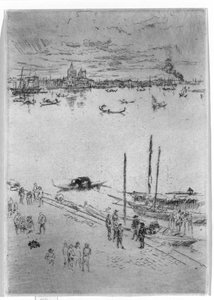 Upprätta Venedig, 1879-80 av James Abbott McNeill Whistler