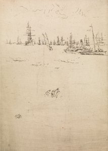 Visitors Boat, från en uppsättning av tolv etsningar med titeln The Naval Review, 1887 av James Abbott McNeill Whistler