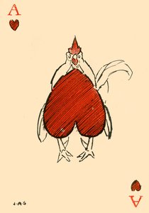 Den korpulenta Chanticleer, från hjärtans ess, 1910. av James Affieck Shepherd