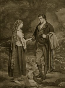 Trolovning av Robert Burns och Highland Mary, 1785, illustration från 