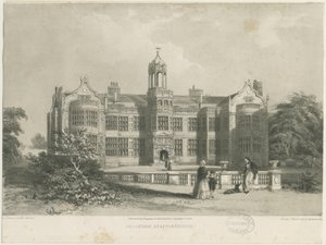 Ingestre Hall: litografi, nd [c 1844] av James Astbury Hammersley