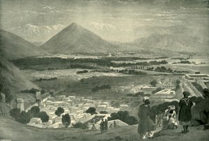 Bala Hissar och staden Kabul från den övre delen av citadellet, c1842, 1901.