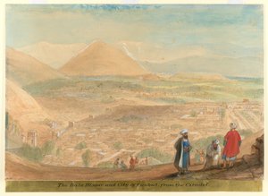 Bala Hissar och staden Kabul (Afghanistan) från citadellet