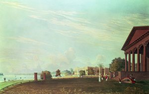 Barrackpore House, Calcutta, graverat av Robert Havell, pub. 1824 (gravyr)