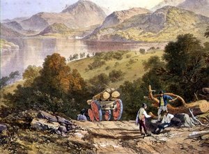 Ullswater, detalj av en skogsmans vagn, från "The English Lake District".