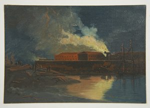 Bristol Riots: Burning of the New Gaol av James Baker Pyne