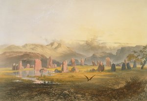 Castlerigg Stone Circle nära Keswick, från "The English Lake District", 1853 av James Baker Pyne