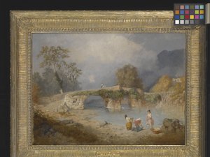 Klarar upp för fint väder, Beddgelert, North Wales (olja på duk) av James Baker Pyne