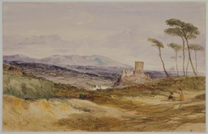 Landskap med slott och figurer av James Baker Pyne