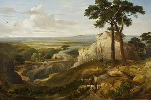 Utsikt från Mendips, ca 1840 (olja på duk) av James Baker Pyne