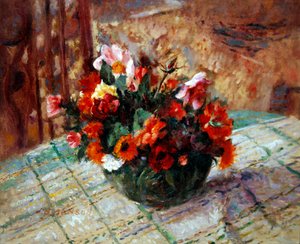 Sommarblommor (olja på duk)