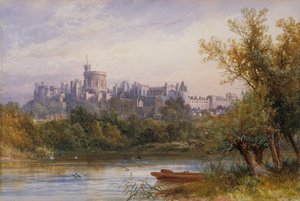 Utsikt över Windsor Castle från Themsen