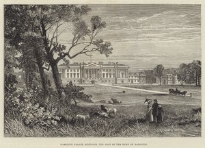 Hamilton Palace, Skottland, säte för hertigen av Hamilton