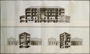 Designs for a Neo-Classical House for Lord Charleville: Three Sections av James Byres
