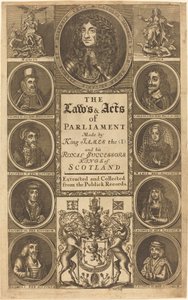 Frontispice till "The Laws and Acts of Parliament made by King James I ..." av James Clark