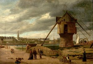 Landskap med en väderkvarn, St Malo, Frankrike, 1877