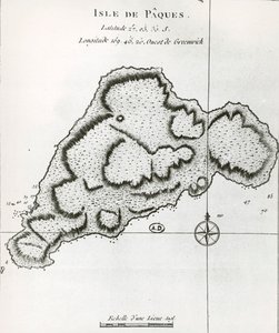 Påskön, från Travel Atlas av James Cook