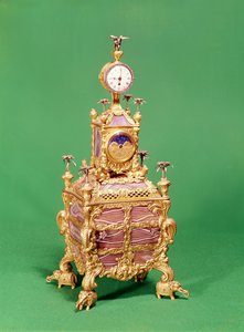 George III musikalisk urbordsur, c.1766 (ormolu, silver och agat) (se även 829810)