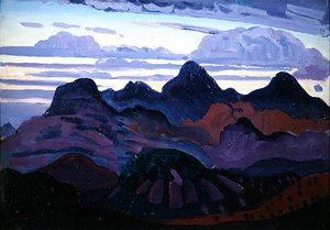 Deep Twilight (olja på panel) av James Dickson Innes
