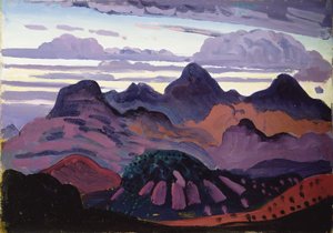 Deep Twilight, Pyrenéerna, ca 1912-13 (olja på panel) av James Dickson Innes