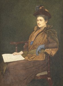 Miss Agnes Ashbee, 1890 (wc & gouache på papper) av James Dromgole Linton