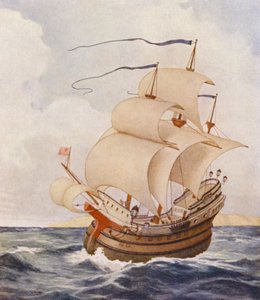 Shakespeares Köpmannen i Venedig: Antonios Argosy (färglitografi) av James Dromgole Linton